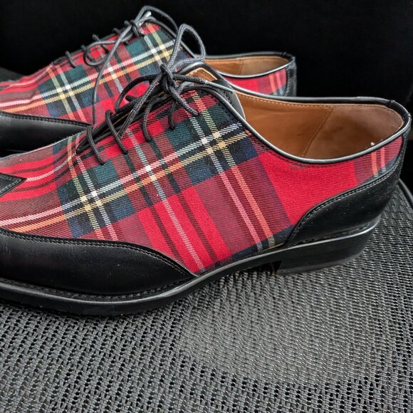 John Mendson Scotch Plaid Goodyear welted Wingtip Shoes 44 - Picture 5 of 12